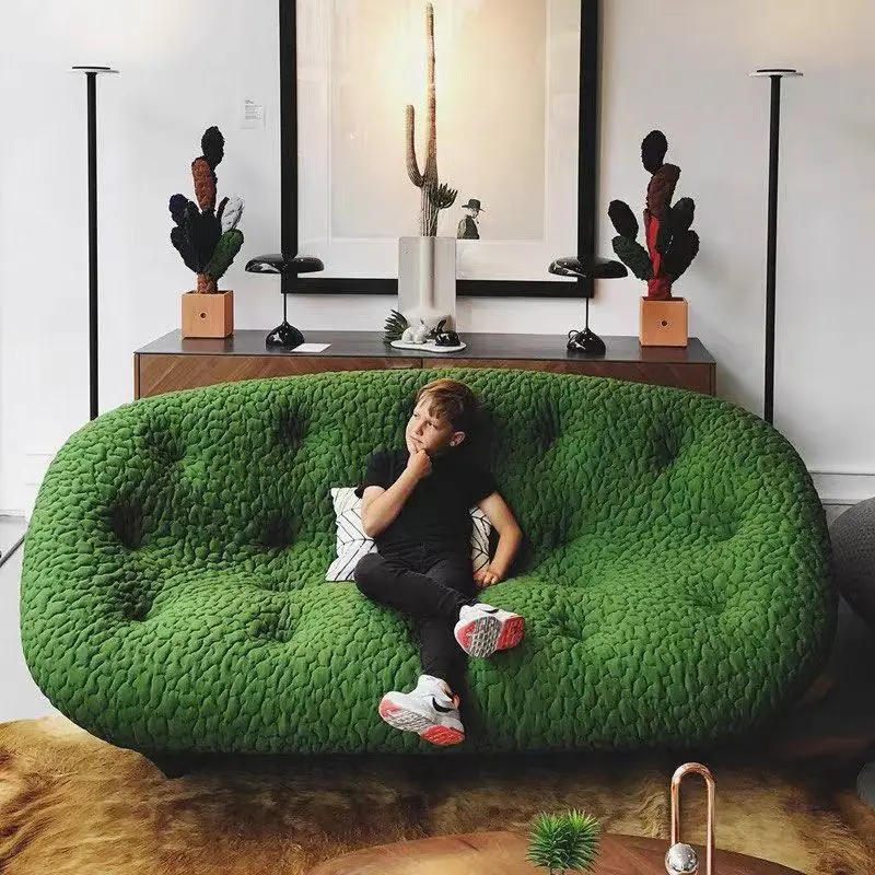 

Fabric shell sofa living room creative personality fashion apartment freehand space Internet celebrity curved sofa