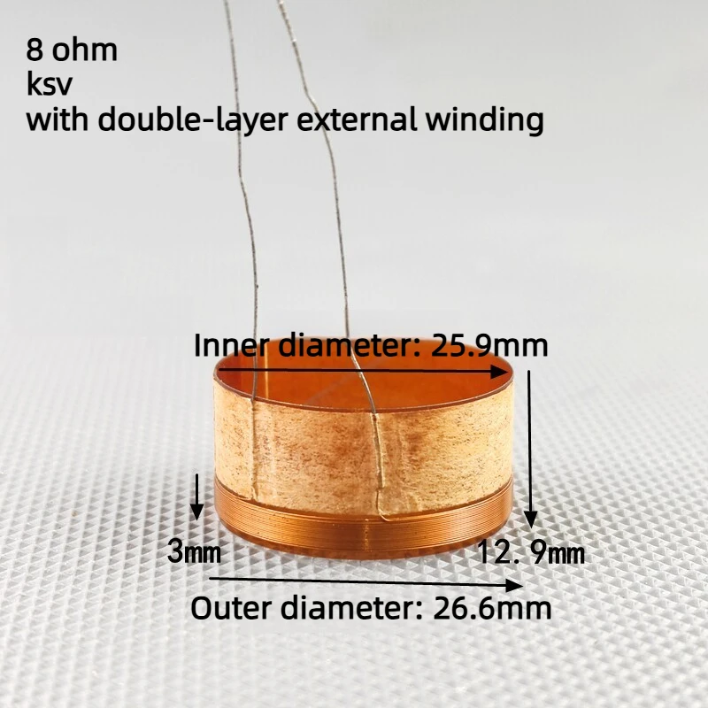 2PCS 25.9mm Speaker Mid-range Voice Coil 1 Inch Inner Diameter Speaker Repair Parts With Copper Wire KSV Former