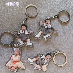Personalized Photo Car Decoration Figure Keychain Figurines Ornament Auto Interior Dashboard Picture Custom Bag Accessories