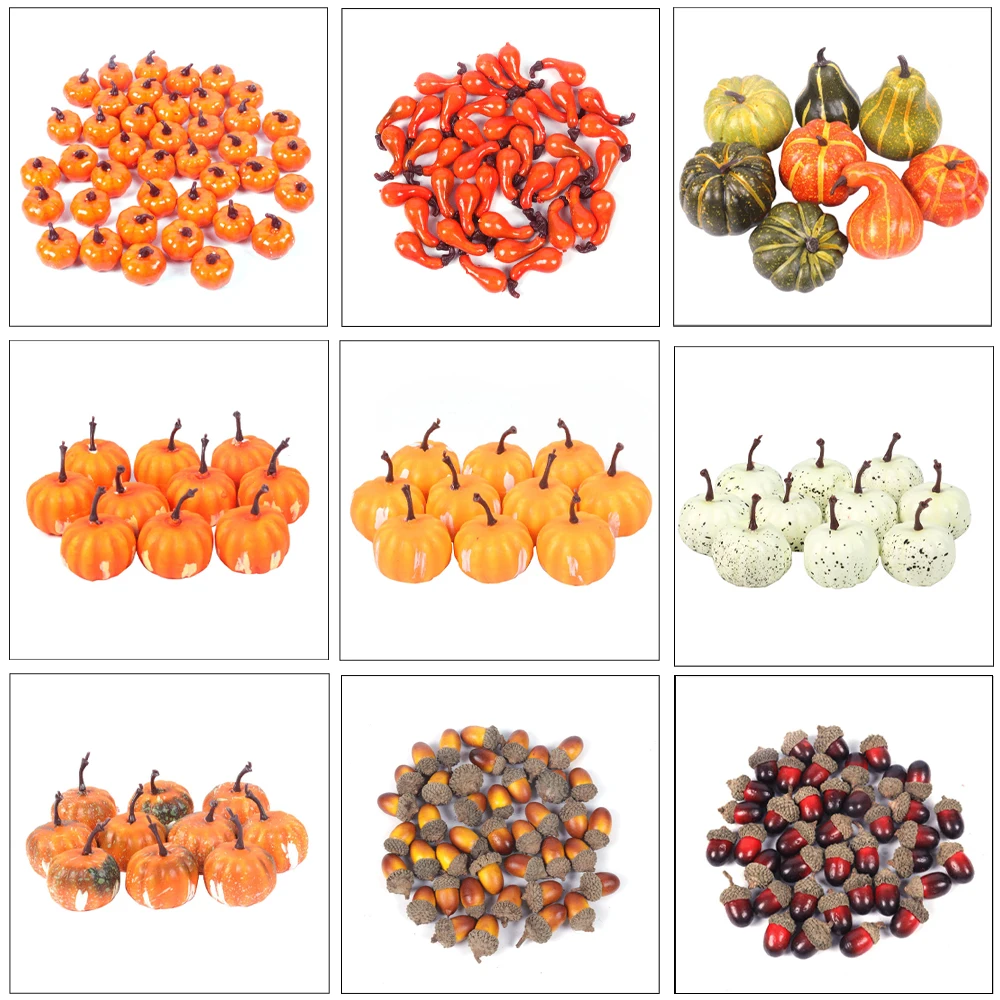 Artificial Pumpkin Happy Halloween Decoration Garden Table Decor Home Autumn Harvest Thanksgiving Props DIY Crafts