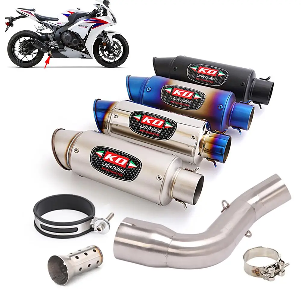 

51MM Exhaust Pipe For Honda CBR1000 European Version 08-16 Motorcycle Mid Pipe Muffler Connect Tube Stainles Steel Carbon Fiber