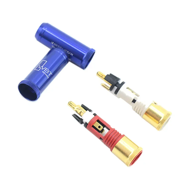 4Pcs Self-locking RCA Plug WBT-0110Cu NextGen Copper Signal Line Connector HiFi Audio Adapter