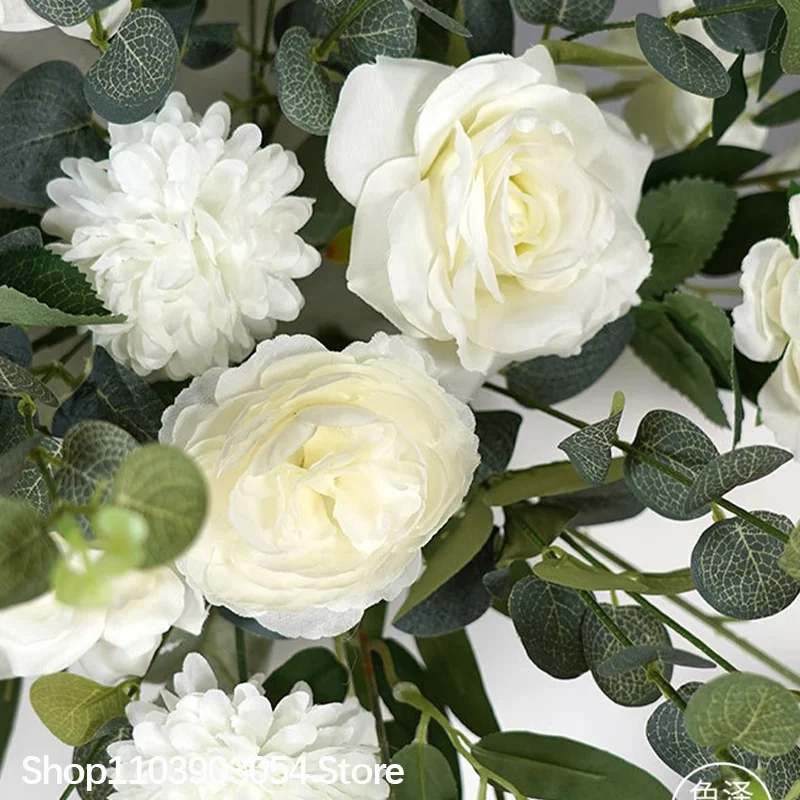 Künstliche weiße Rosen-Hyazinthen-Tischdekoration, Blumenball, weißer Hochzeitshintergrund, Deko-Event, Bodenblume, Party-Requisite – Detail 5
