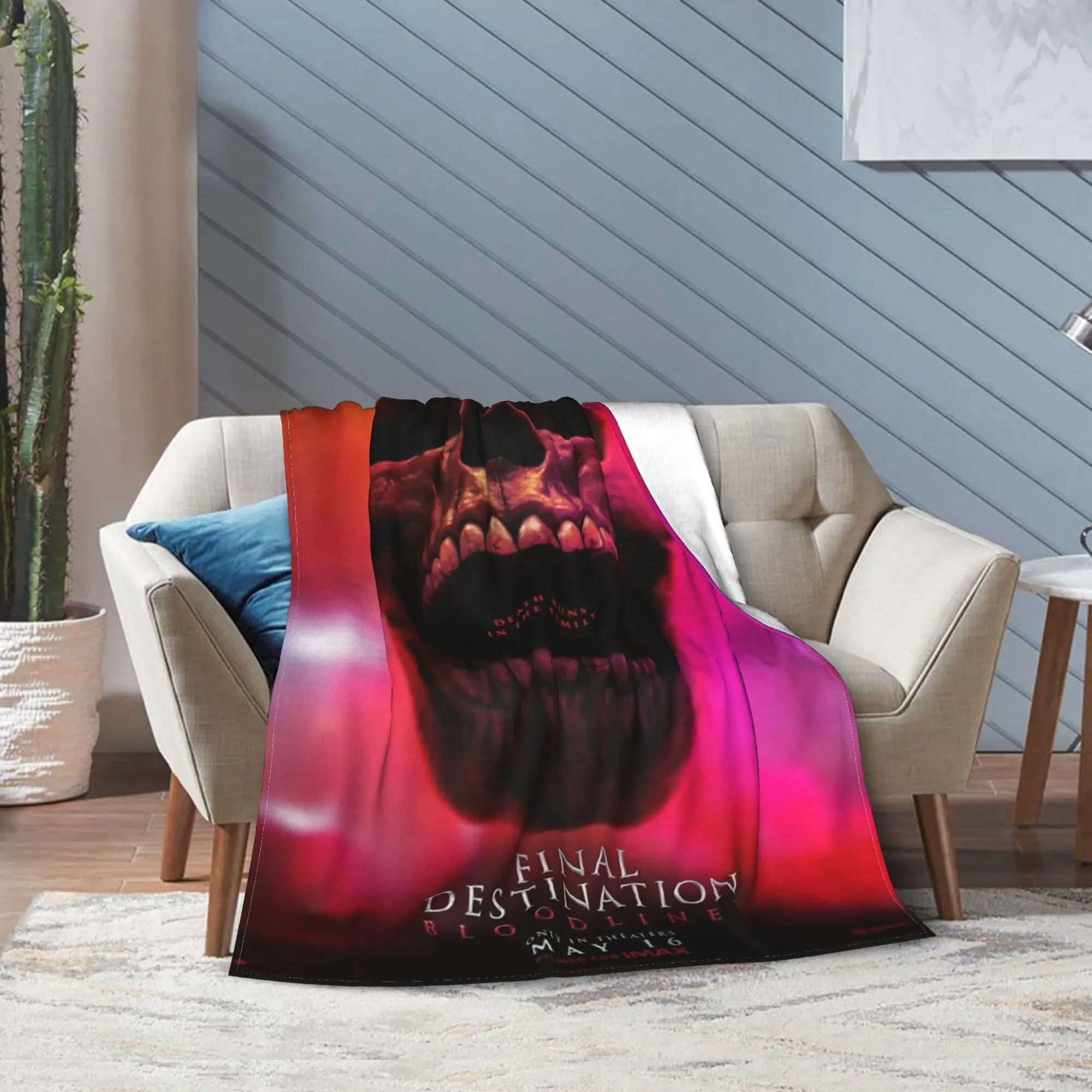 

Super Soft Final Destination Bloodlines Throw Blanket Premium Flannel Lightweight Bed Blanket Cozy Warm Blankets All Season Use