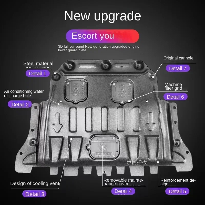 Higher Quality For Hyundai Sonata 9 2015-2017 Black Under Engine Guard Plate Splash Shield Mud Fender Cover Mudguard Protector - Image 5