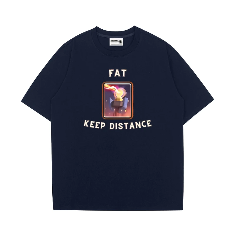 Fett Halten Abstand Gedruckt kurzarm T-shirt Männer Frauen baumwolle Oansatz Lose T shirt Sommer Lustige Mode Tops Unisex