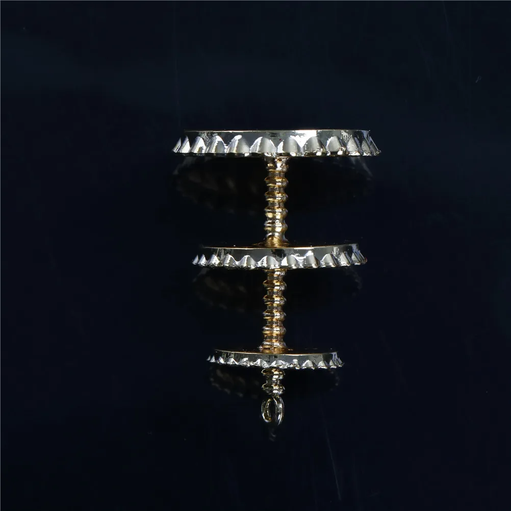 1Pc Dollhouse Miniature Three-Tier Cake Stand Model 1:12 Mini Simulation Desserts Snack Rack Doll House Decor Accessories Toy