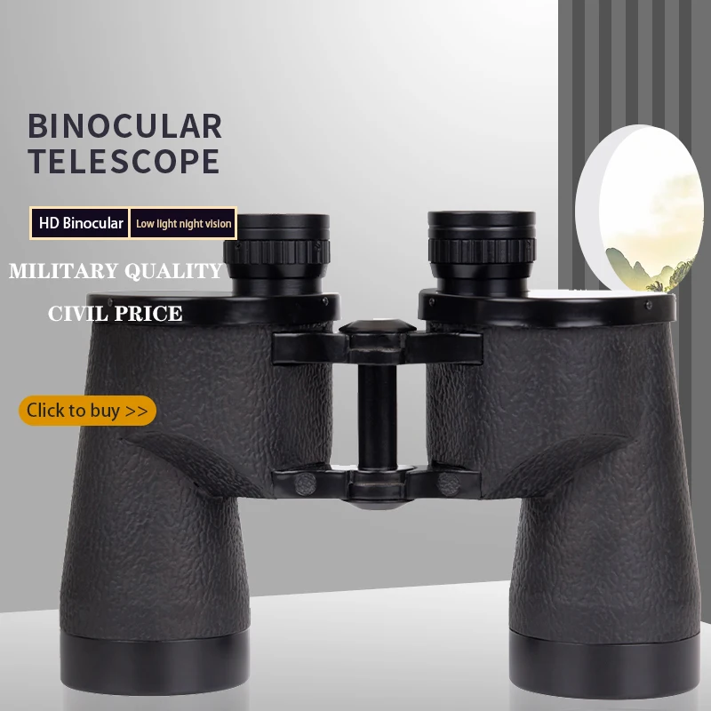 Black Binoculars with Range Finder Military TelescopeOutdoor Equipment Waterproof Hunting, High Quality 12x Magnification, 12x42