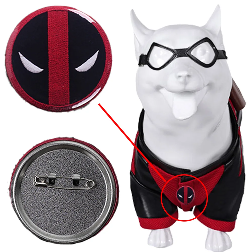 

Cosplay Dogpool Cos Chest Badge 2024 Movie Dead Cos Wade Pool Dog Fantasy Clothing Glasses Belt Outfits Halloween Party Gifts