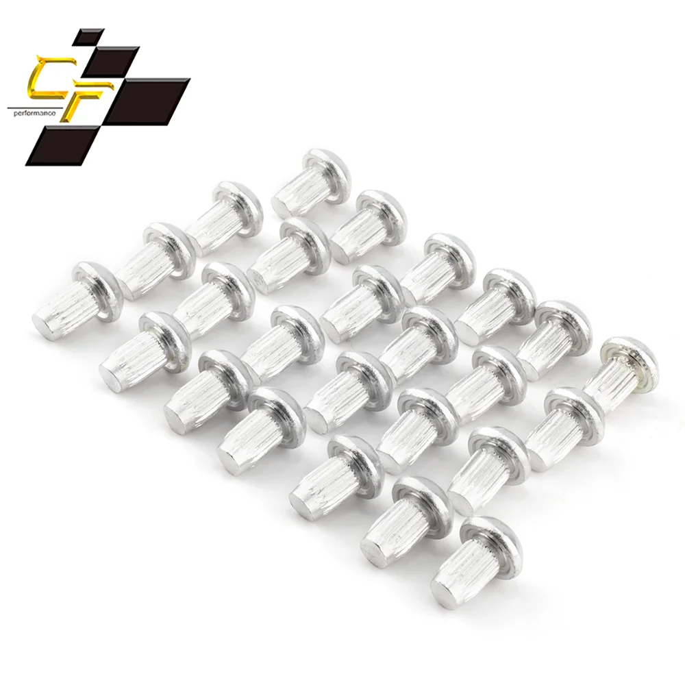 125pcs Universal Car Wheel Rivets Nuts Mushroom Head For Rims Lip Cap Decoration Replacement Tire Nail Studs Screw Chrome