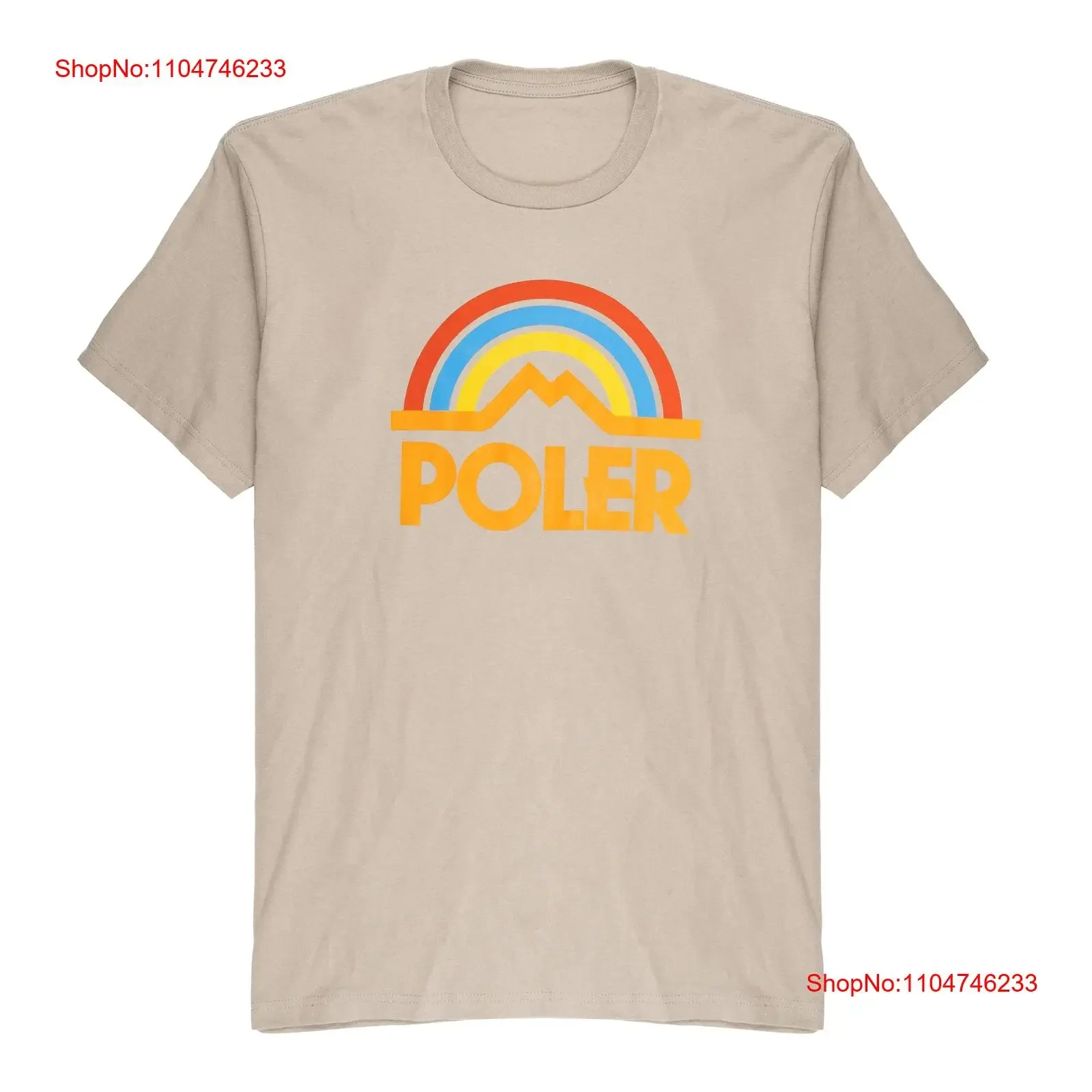 

POLER Men's S T Shirt MOUNTAIN RAINBOW Sand Large NWT LAST ONE LEFT vintage Washed Soft Casual homme Slightly Comfortable