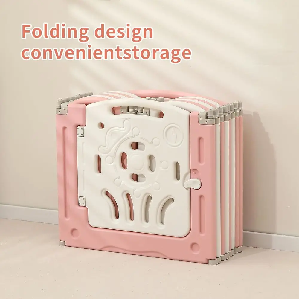 روضة أطفال قابلة للطي مكونة من 14 لوحة - منطقة لعب كبيرة ومحمولة وقابلة للتعديل للصغار