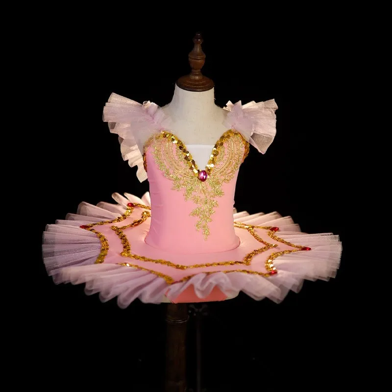 Costume de danse du lac des cygnes pour filles, Tutu de Ballet professionnel, robe de Performance pour enfants