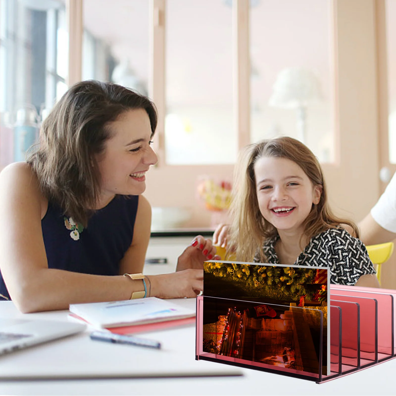 

Book Rack Vertical Desktop Organizer Office Storage Supply Multi Functional Book Holder Rust Proof Desktop File Organizer