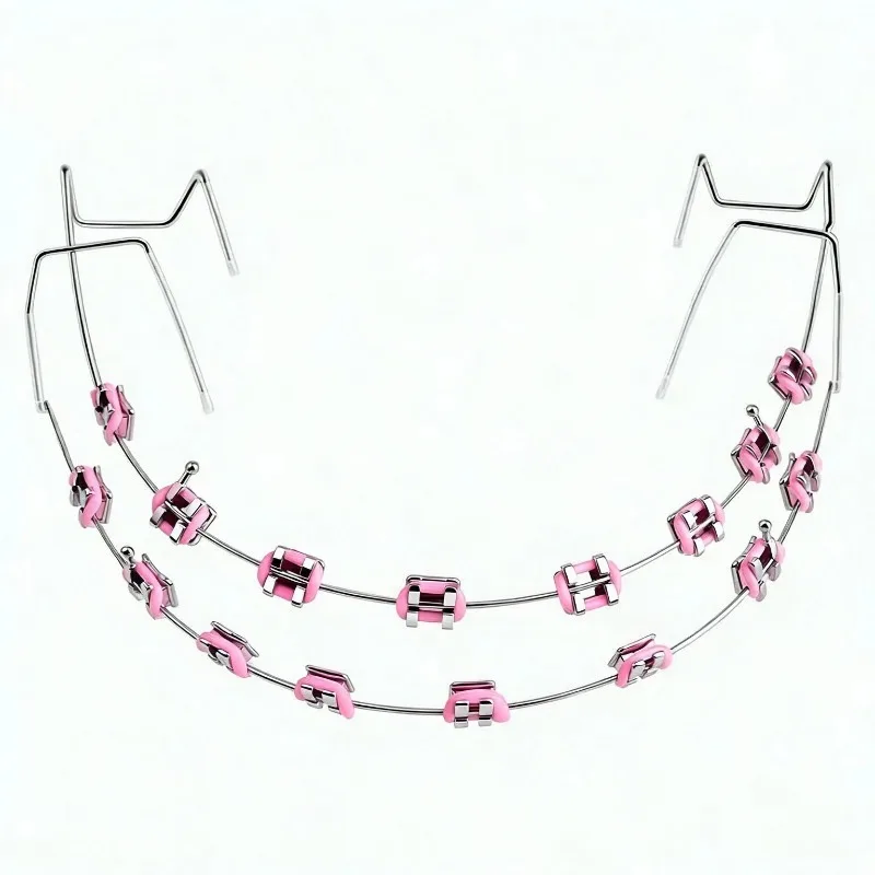 High Quality Fashion Braces Colorful 1 Pair Temporary Tooth Decoration with Metal Wires Metal Bracket Orthodontic Ligature Ties