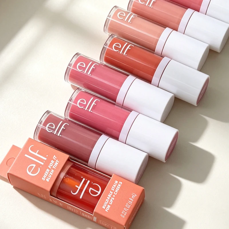 Hot Elf Pinky Promise Cheeky Lychee Liquid Blush Cream Lasting Moisturizing Easy To Color Makeup Lip Gloss Set Mango-Watermelon