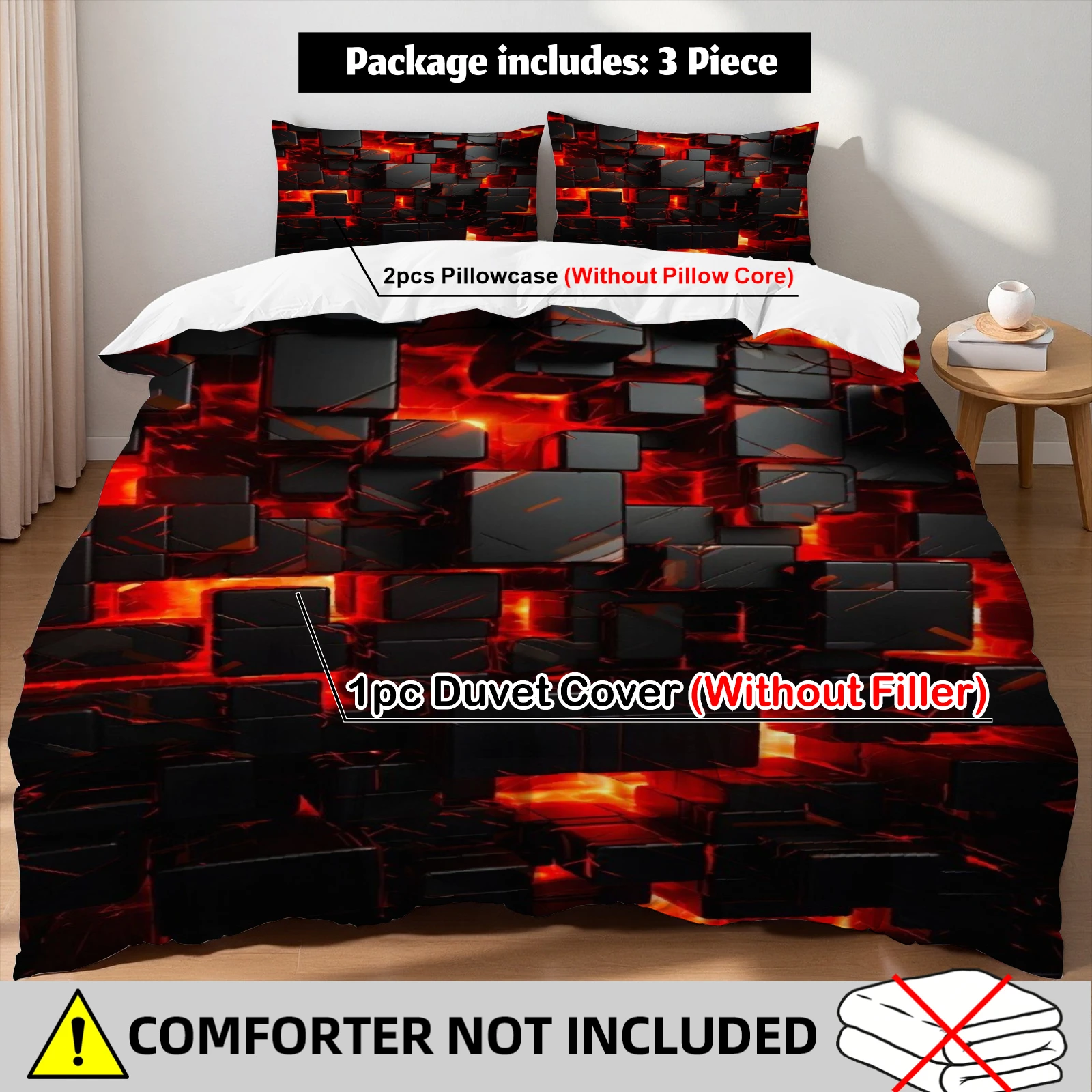 

Комплект постельного белья в стиле киберпанк: технологичный дизайн, художественное оформление, пододеяльник и 2 наволочки, размеры Single, Twin, Queen