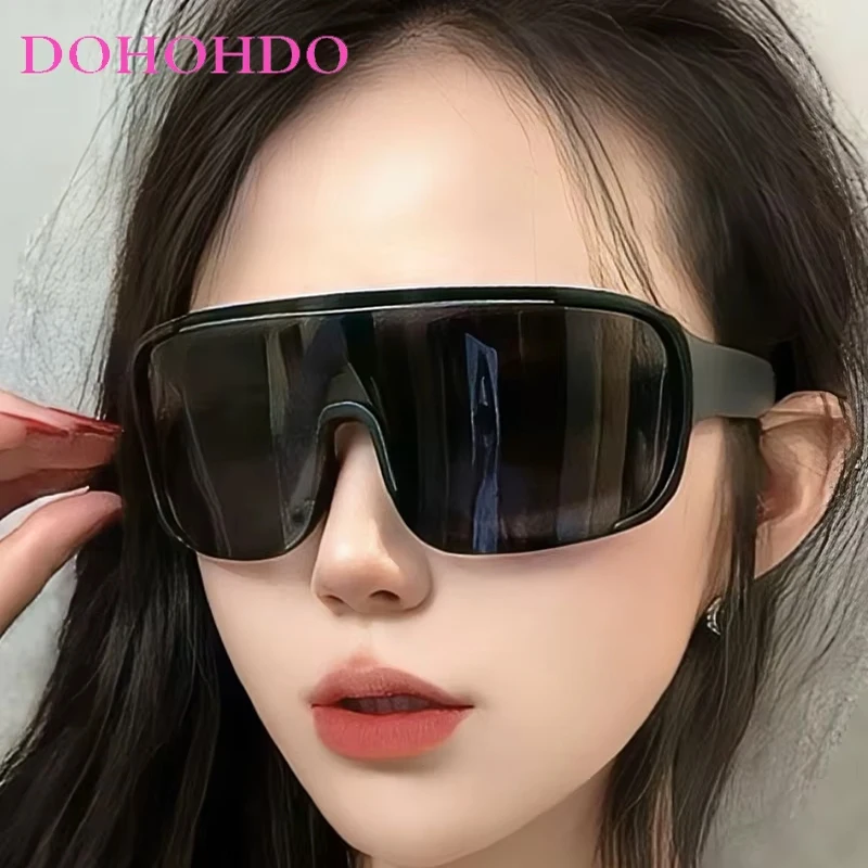 

DOHOHDO Y2K Luxury One Piece Sunglasses Women Brand Designer New Punk Sports Sun Glasses Men Goggle UV400 Fashion Eyewear Lady
