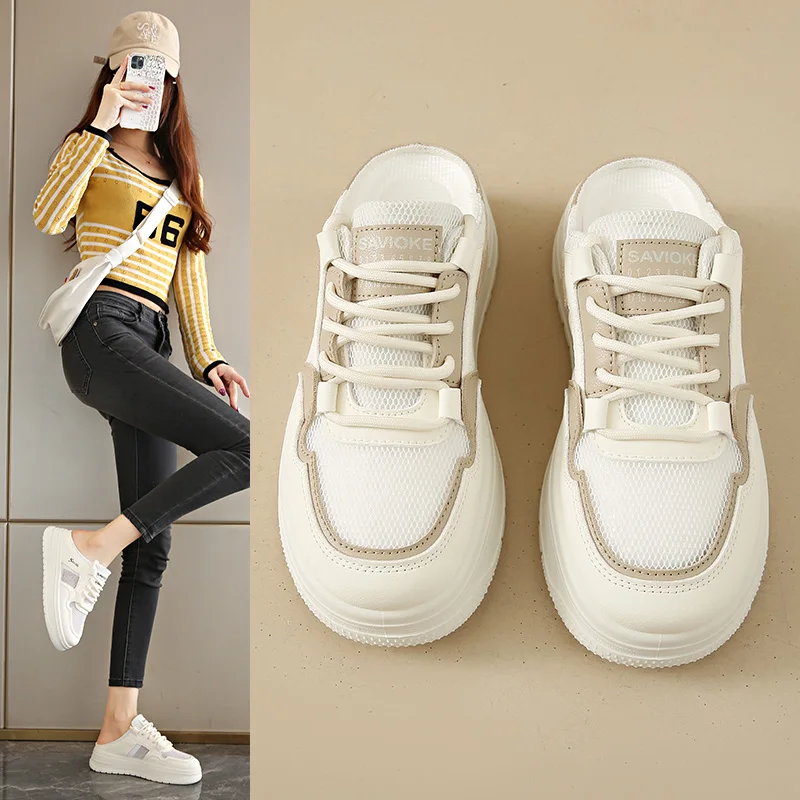 

Women's 4.5CM Platform Sneakers for Women Comfortable Walking Shoes Non Slip Rubber Sole Casual Fashion
