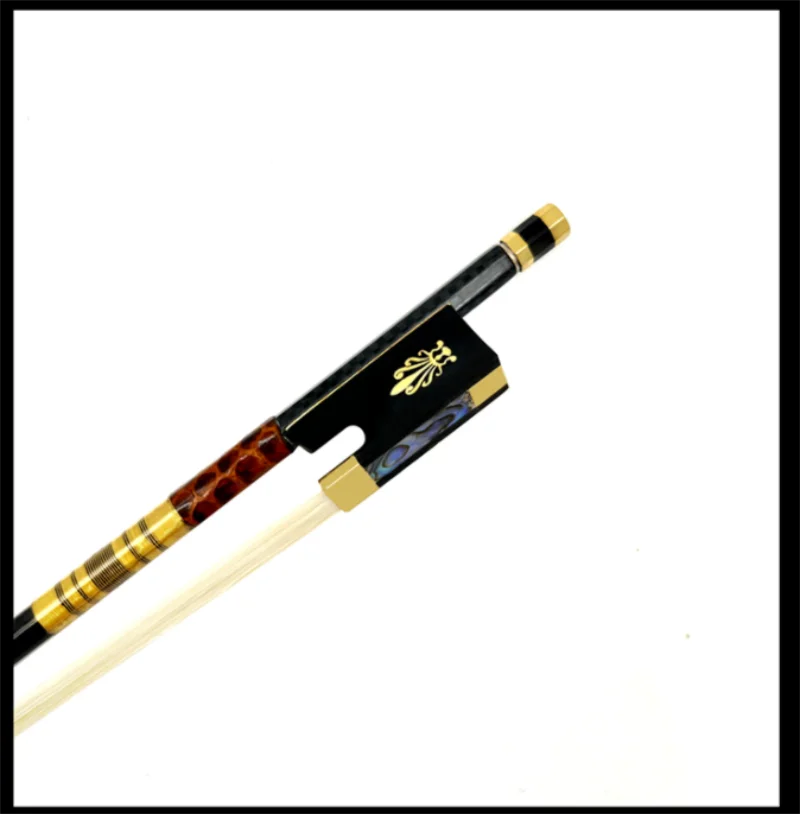 3pcs Carbon Fiber Violin Bow 4/4 AAA Bow Hair Straight Abalone Ebony Bow Frog