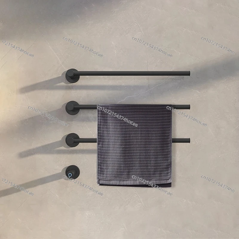 

Black Bathroom Electric Towel Rack.Wall Mounted Hidden Wires Electric Towel Dryer. Smart Thermostatic Electric Heated Towel Rail