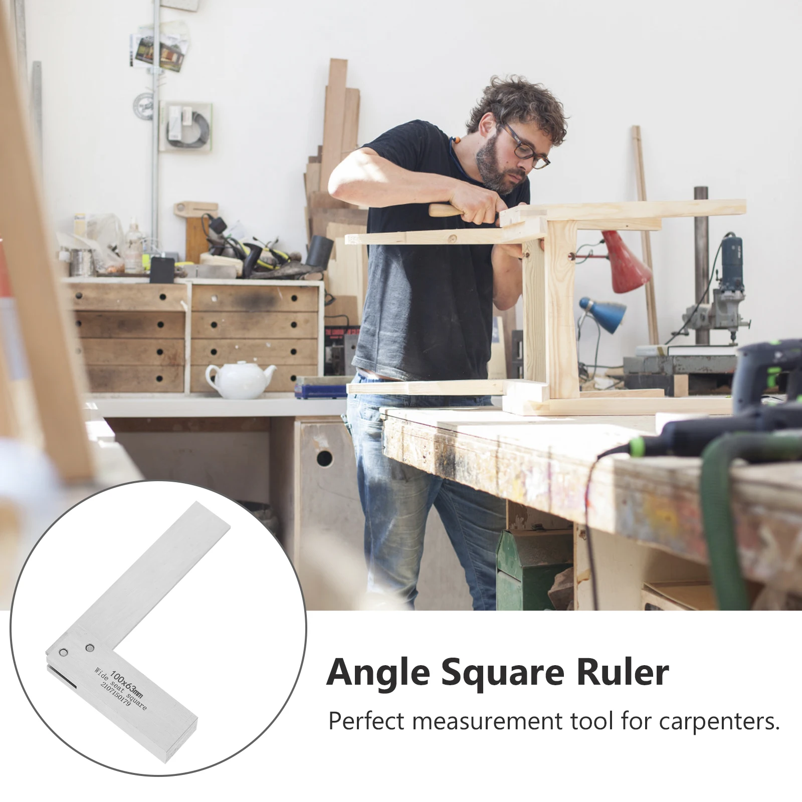 

Right Angle Ruler Carbon Steel Measuring Tool for Woodworking DIY Professional Home Use Carpenter Square