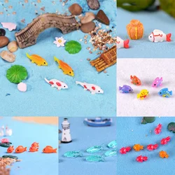 Small Kawaii Ocean Fish Goldfish Figurine Resin Craft Micro Landscape Home Decor Miniature Fairy Garden Ornament DIY Accessories