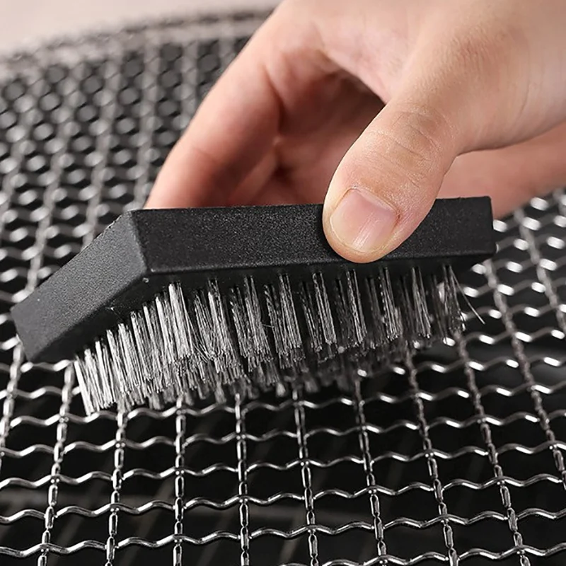 Dense Stainless Steel Bristle Grill Cleaning Brush Head Replacement For Grease And Rust Removal On Barbecue Grates