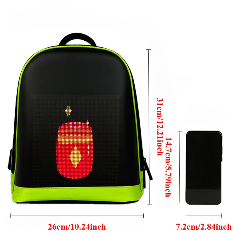 A shoulder bag students children children girls schoolbag sports leisure cool LED display luminous DIY advertising