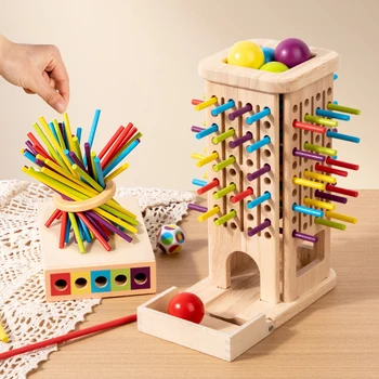 Montessori Wooden Stick Tower Toy 1