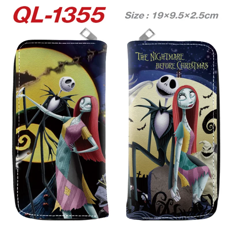 

Disney Nightmare Before Christmas Jack Skellington Sally Wallet Cartoon Anime Multifunctional Skull Coin Purse Halloween Gift
