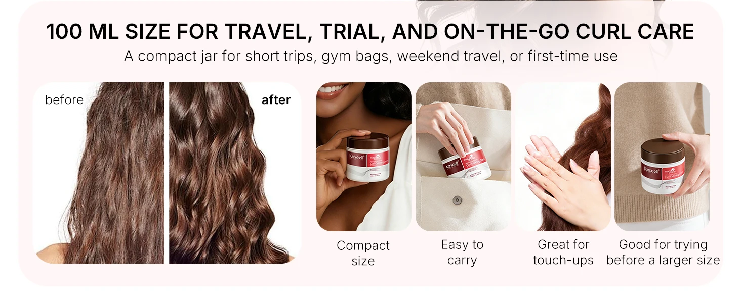 Karseell Curl Defining Cream for Wavy, Curly and Coily Hair, Leave-In Styling Cream to Help Control Frizz, Define Soft Curls