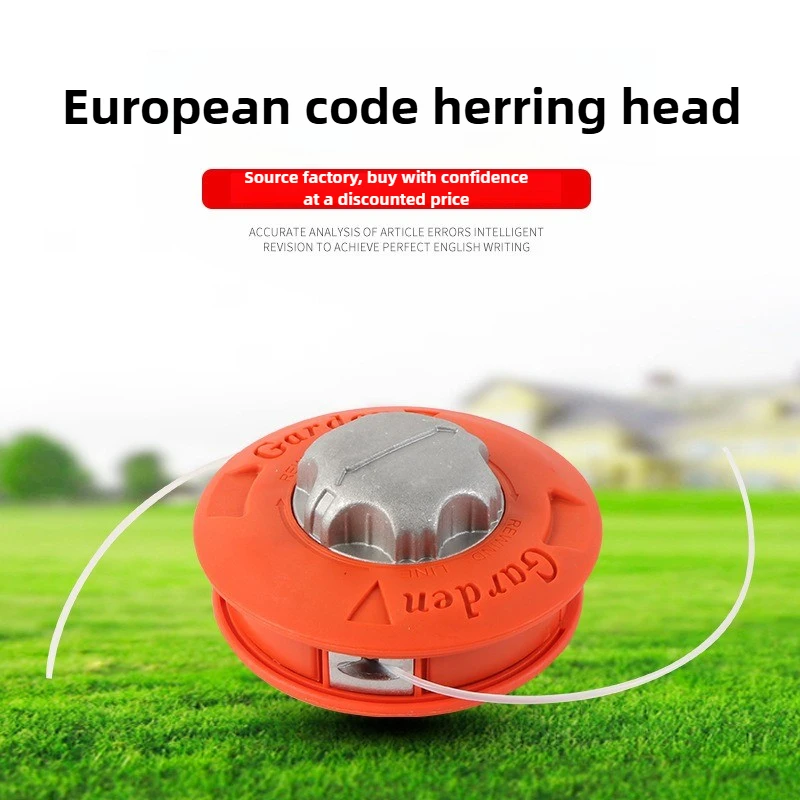 Aluminum Cover Weed Trimmer Head-Euro Code Lawn Mower Accessory Thickened Plastic Auto-Load StringReplacementNoDisassemblyNeeded