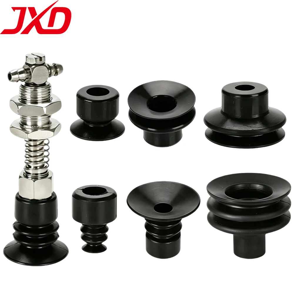 Big Head Vacuum Suction Cup 8mm Mounting Hole Black Nitrile Rubber Anti Static Nozzle Robot Arm Pad Industrial Pneumatic
