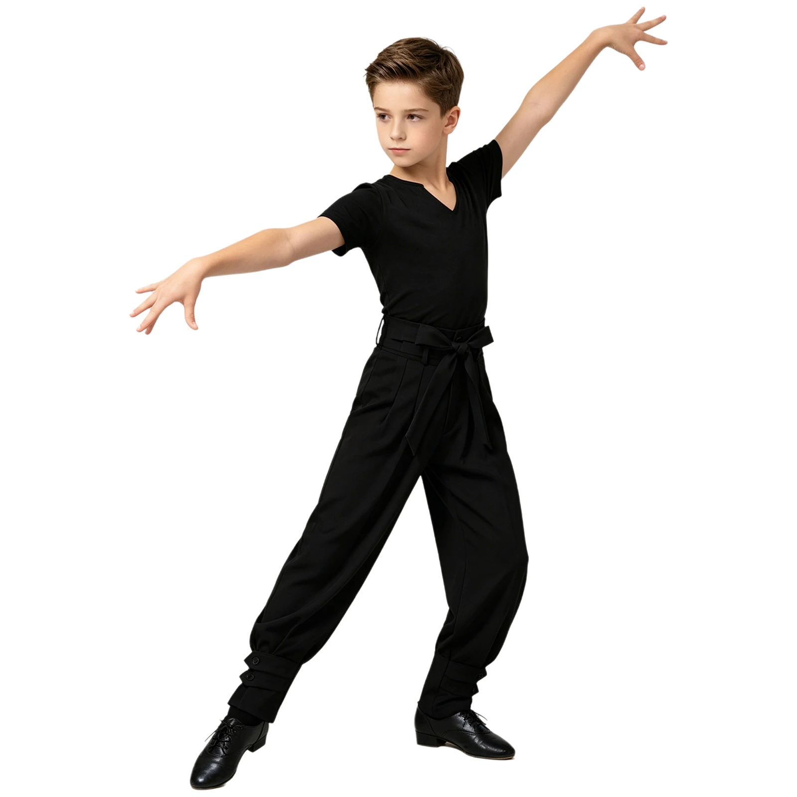 kids-boys-lyrical-latin-dance-performance-v-neck-short-sleeve-t-shirt-top-with-pants-rhythmic-jazz-dance-stage-practice-bodysuit