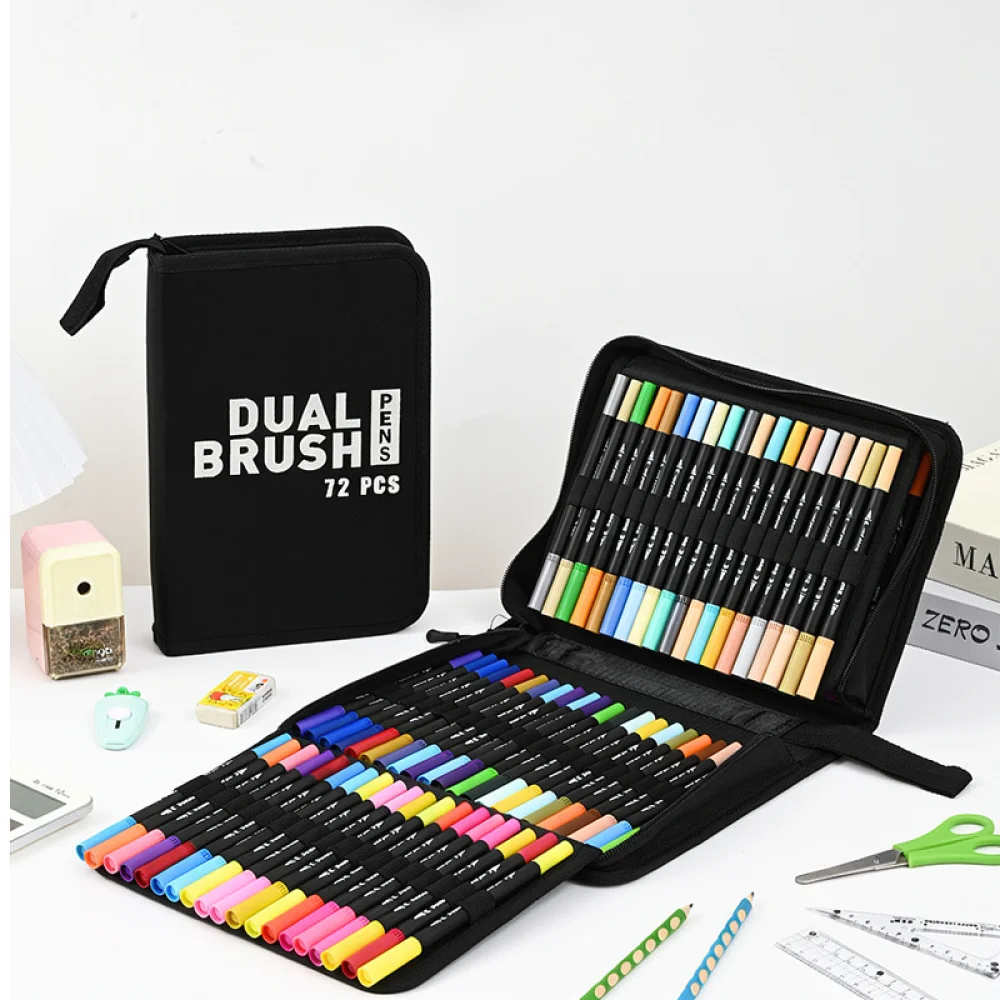 Large Capacity Pen Pouch Oxford Material Stationery Case For Sketching Marker Drawing Brushes Student Supplies
