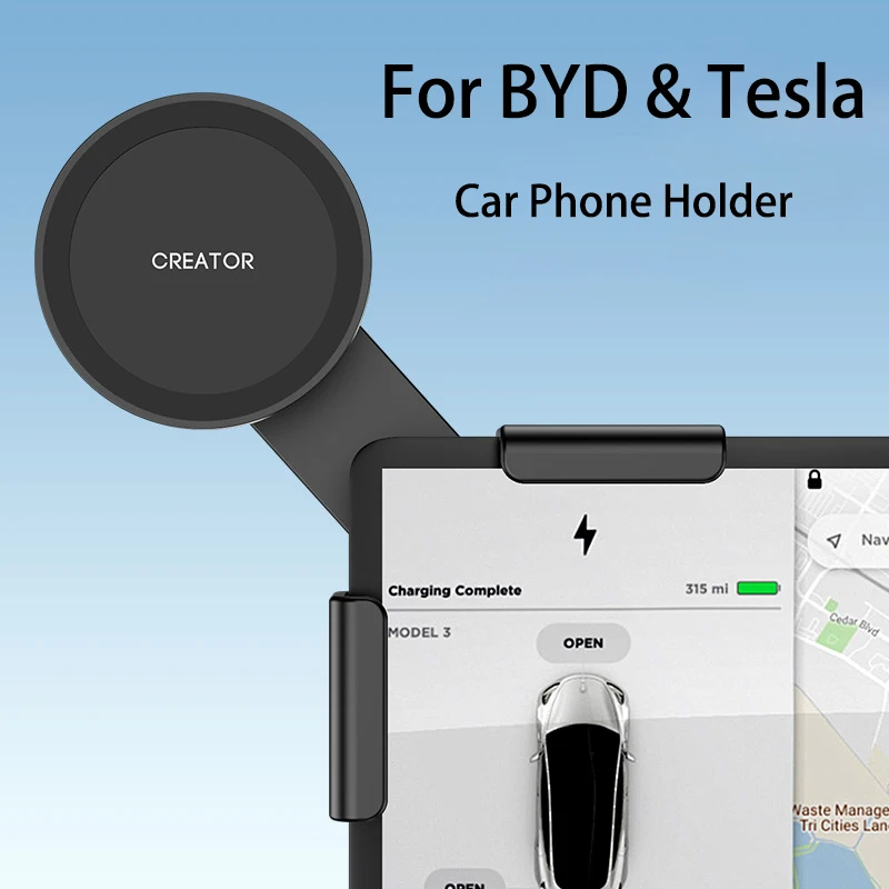 Uchwyt na telefon z szyną ślizgową do Tesli Model 3 X Y S BYD Magnetyczny uchwyt samochodowy na telefon do iPhone'a 15 14 13 12