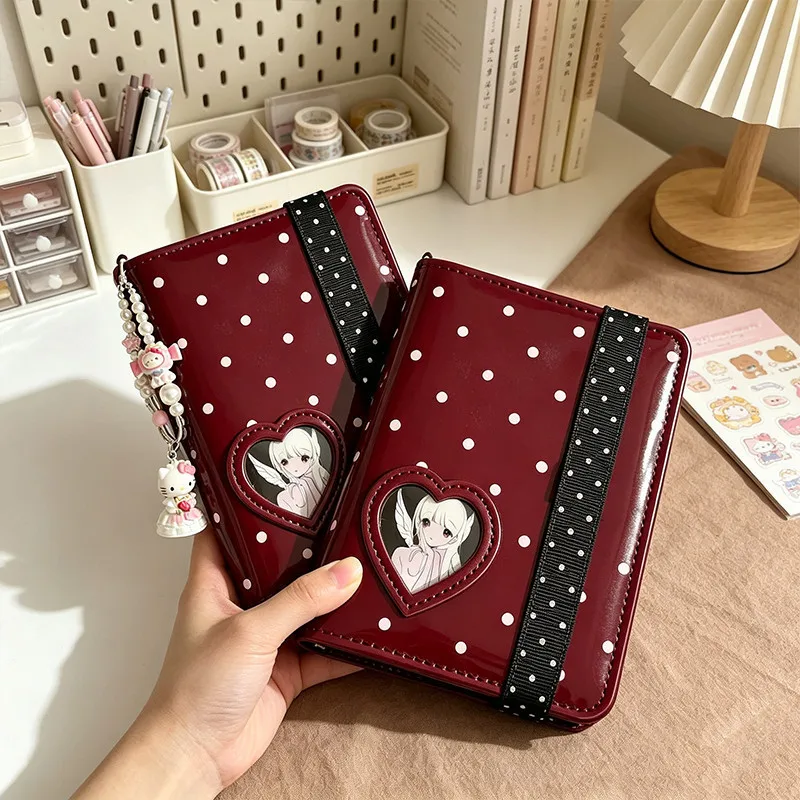 New Polka Dot Red Loose-Leaf Notebook M5 Korean Style Ins High-Value Student Notebook Planner Office Stationery