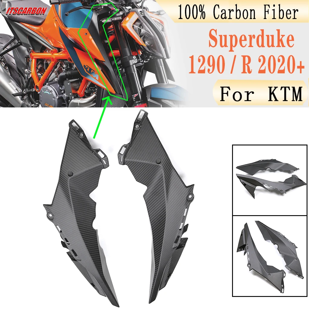 

For KTM Superduke 1290 R 2020 2021 2022 2023 Real Carbon Fiber Motorcycle Accessories Fuel Tank Side Inside Panels Fairing Kits