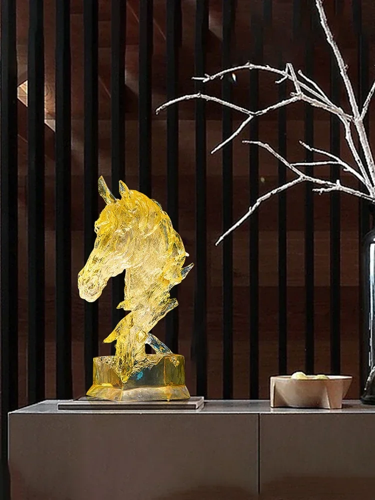 Home Decor Horse Sculptures Nordic Room Decor Transparent Horse Head Figurines Office desktop Home Decoration Accessories Statue