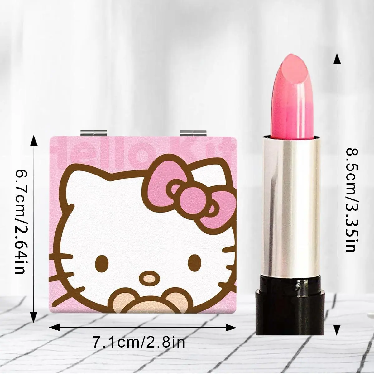 

Kawaii Sanrio Hello Kitty Foldable Makeup Cartoon Anime Mirror Portable Double-Sided Mirror Girl Student Dormitory Mirrors Gift