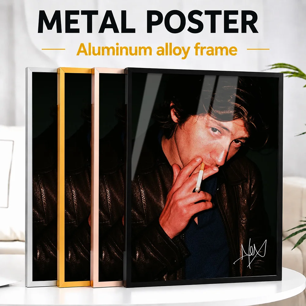 Alex Turner Smoking Portrait Metal Poster With Aluminum Alloy Frame Personalized Recording Tribute Wall Art For Room Fan Gift