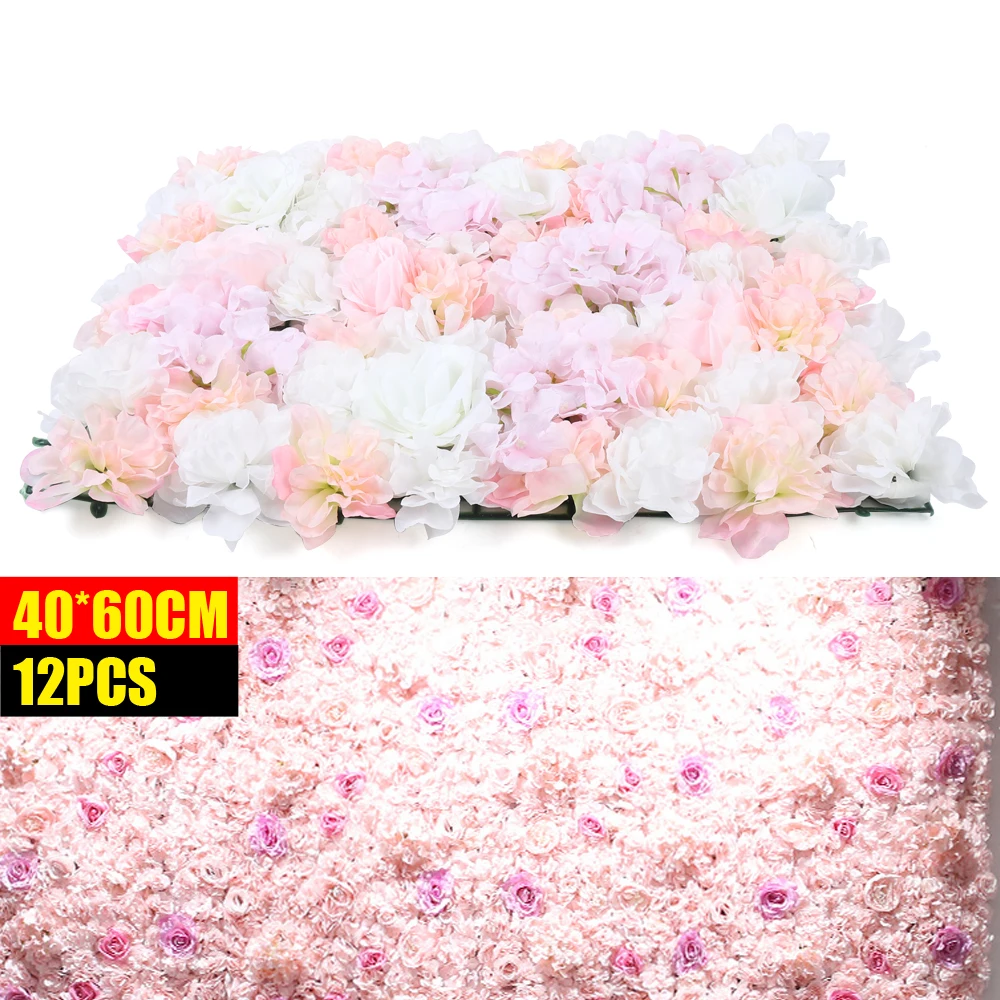 12 pcs Artificial Silk Flower Wall Panel Wedding Photography Venue