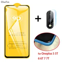 9D Tempered Glass for OnePlus 9 9R 8T 7 7T 6 6T 5 5T Black Edge Screen Protector for Nord 2 N10 N100 CE 2 Lite Camera Lens Film