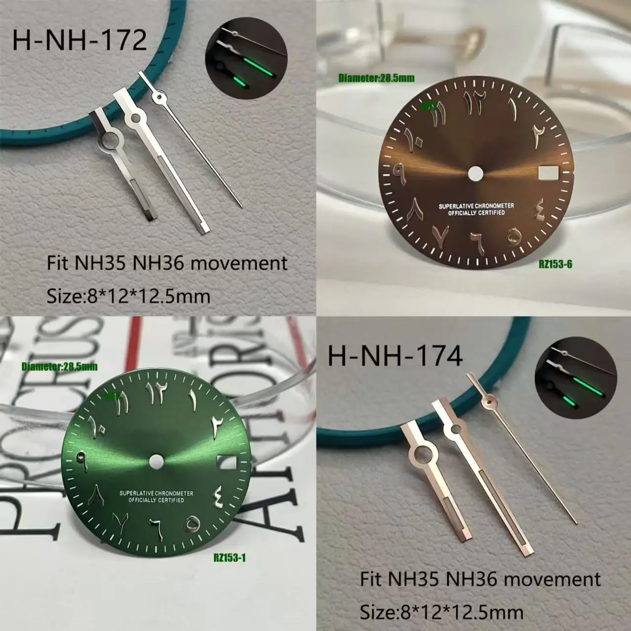 285mm-venta-caliente-numeros-arabigos-verdes-s-logo-dial-bl-no-luminoso-adecuado-s-esfera-verde-nh35-nh36-accesorios-de-reloj-de-movimiento