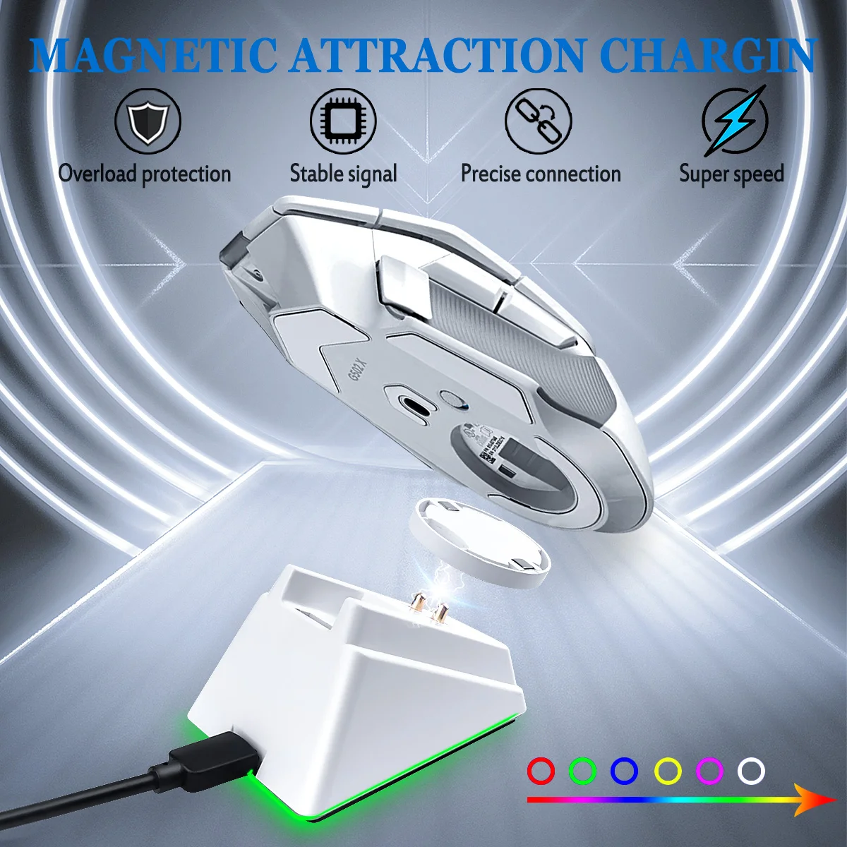 Charging Dock white for Logite G403 G703 G903 GPW GPX Wireless Gaming Mouse