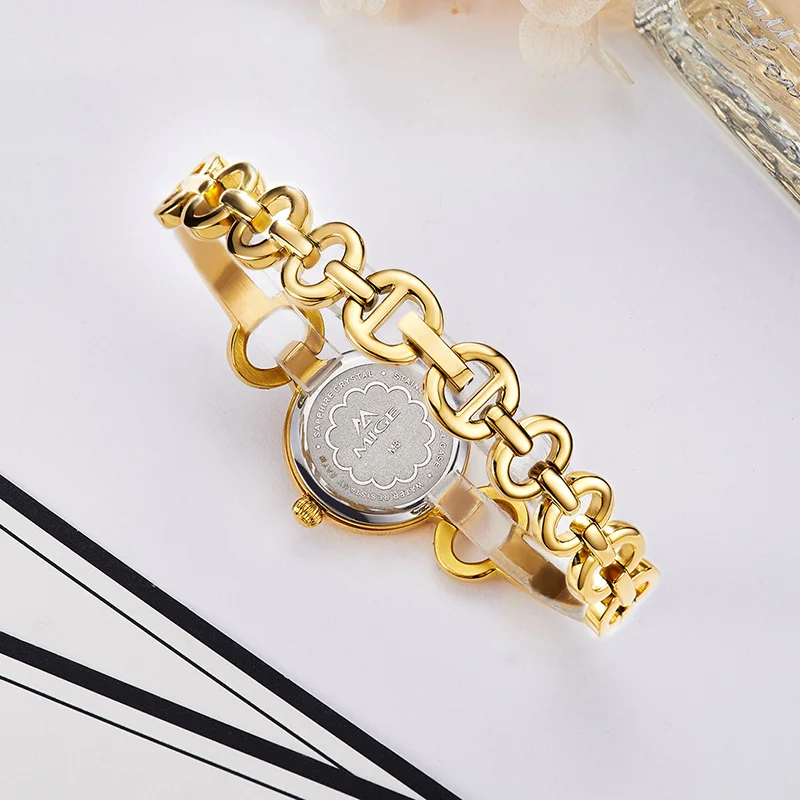 MIGE оригинальные кварцевые женские часы Miyota, водонепроницаемые женские наручные часы, модные часы с бриллиантовым кристаллом и ремешком для женщин