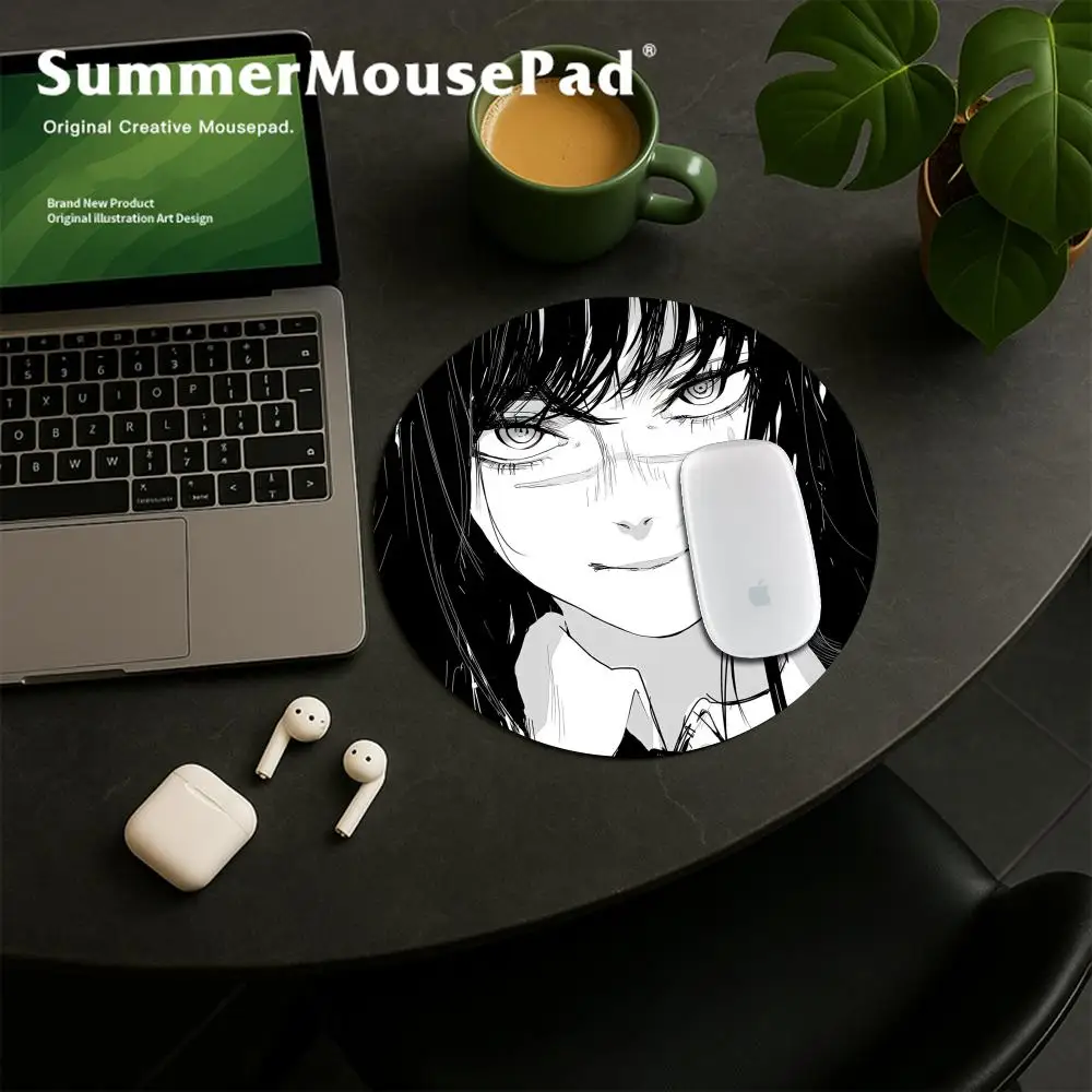 Anime Chainsaw Man Gaming Round XS Small Mousepad For PC Gamer Desktop Decoration Office 220x220mm Mouse Mat Deskmat Rug