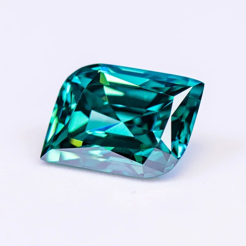 Moissanite Stone Leaf Cut Emerald Green Natural Color Lab Grown Gemstone for Diy Jewelry Making Materials with GRA Certificate