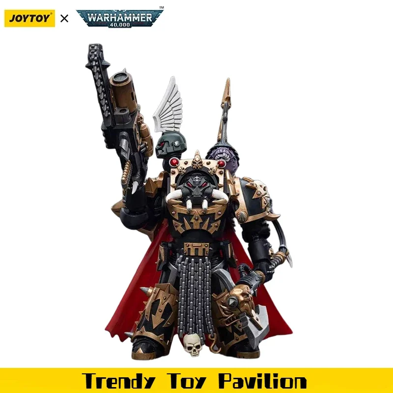 【JOYTOY】Warhammer 40K Chaos Space Marines Black Legion Chaos Lord en Armadura de Terminator, Figura de Acción 1/18